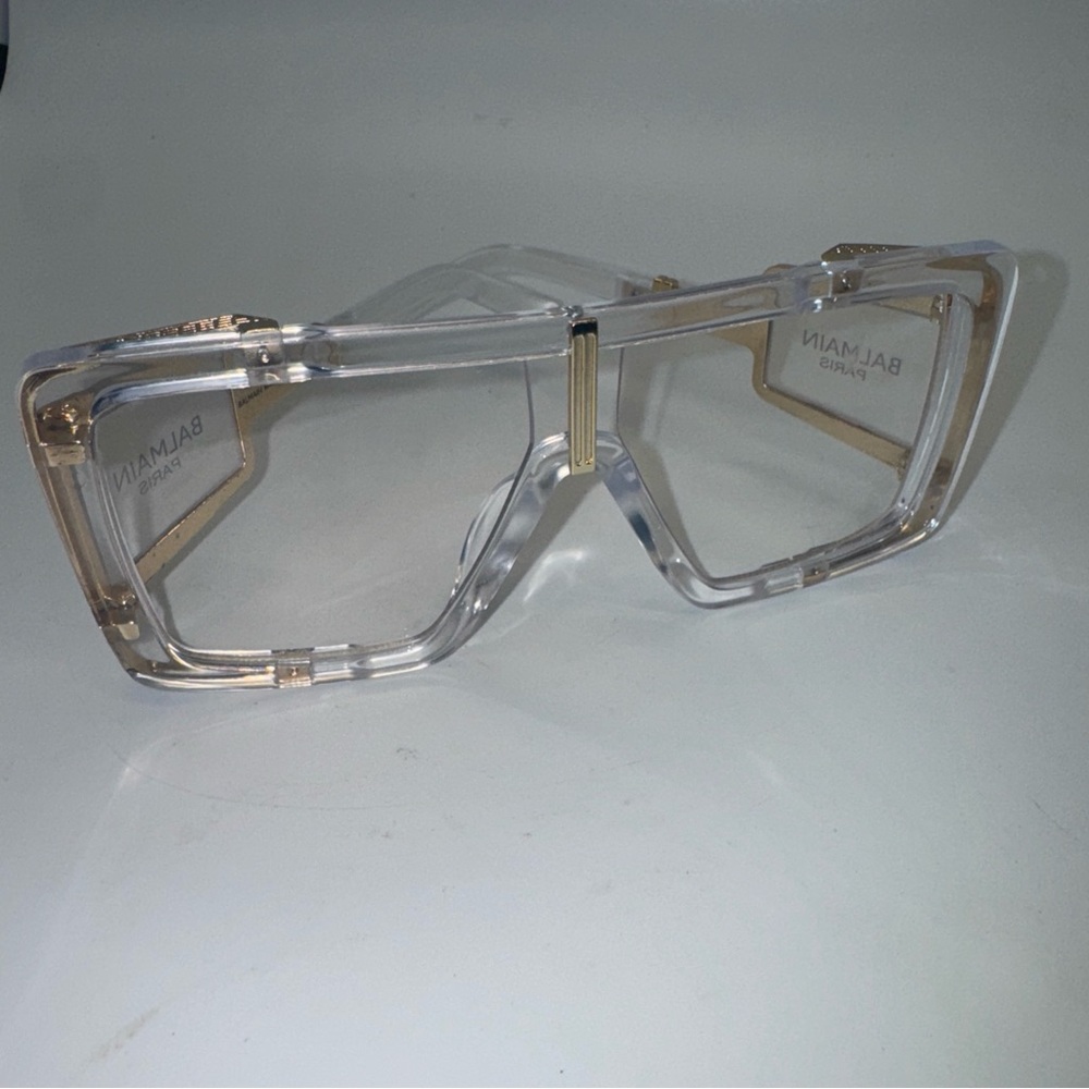 Balmain Transparent and Gold Geometric Sunglasses